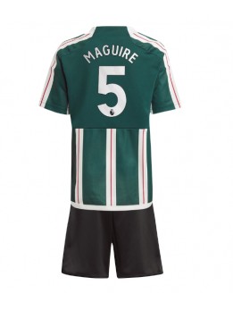 Manchester United Harry Maguire #5 Replika Borta Kläder Barn 2023-24 Kortärmad (+ byxor)
